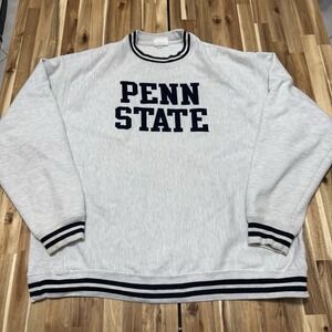 Vintage Penn State Sweatshirt Mens 2XL Gray Champion Reverse Weave Crewneck *